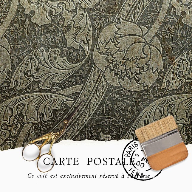 PAPIER MOUSSELINE MEUBLE DÉCOUPAGE FLORAL MARRON TEXTURE RUSTIQUE (Créateur téléchargé)
