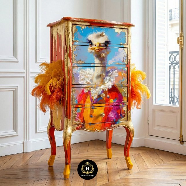 Papier Mousseline Meubles Décorés à l'Aide de Découpages de l'Autruc (Créateur téléchargé)