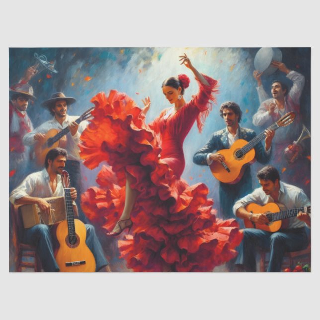 Papier Mousseline Meubles Éphémères de Danse Flamenca Découpage (Recto)