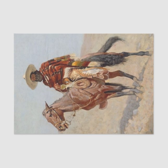 Papier Mousseline "Mexicain Vaquero Horseman" par Frederick Remingto (Recto)