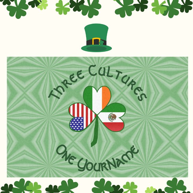 Papier Mousseline Mexique irlandais Etats-Unis drapeaux Shamrock per (Créateur téléchargé)