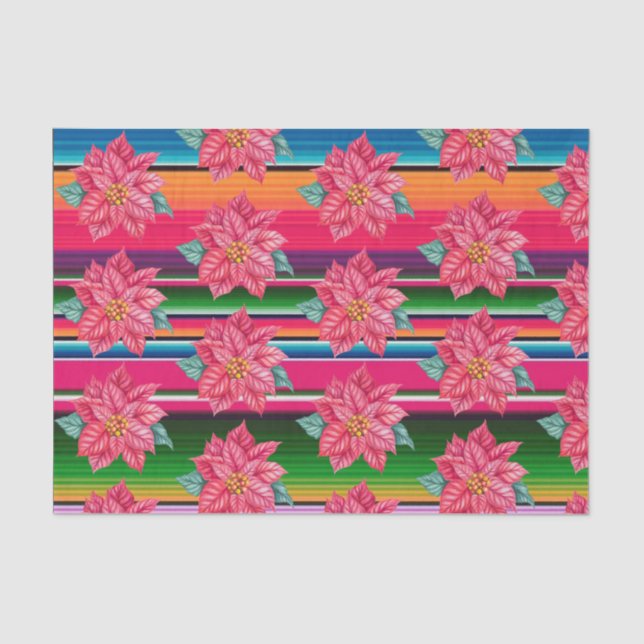 Papier Mousseline Mexique Serape Poinsettia Noël Mexique (Recto)