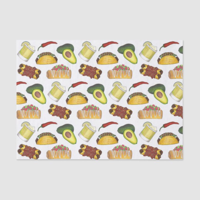 Papier Mousseline Mexique Tex Mex Nourriture Taco Enchilada Chimicha (Recto)