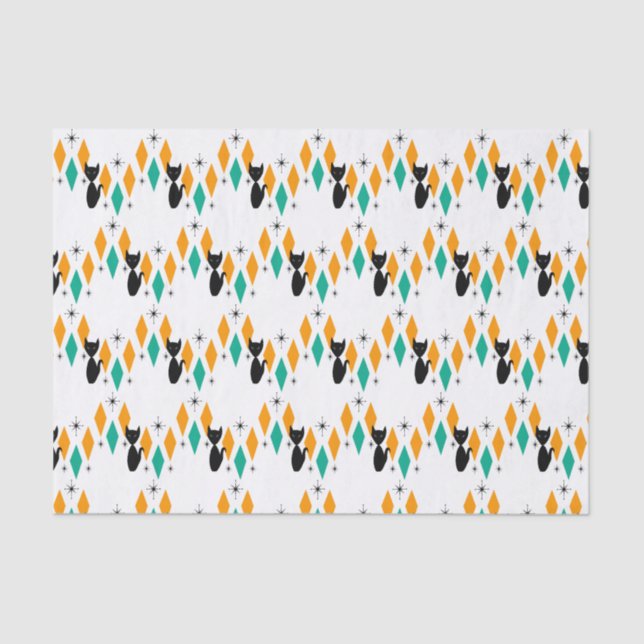 Papier Mousseline Mi siècle moderne Diamants atomiques Starburburts  (Recto)