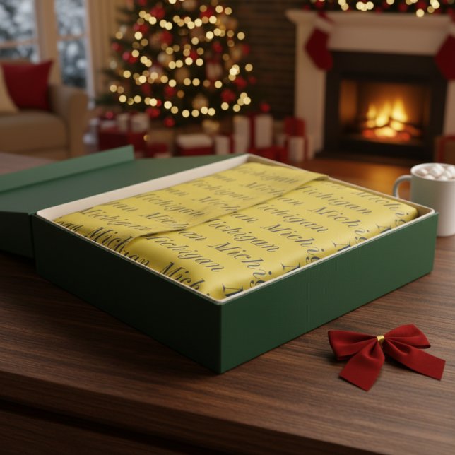 Papier Mousseline Michigan Maize et Blue (Michigan Maize and Blue Tissue Paper)