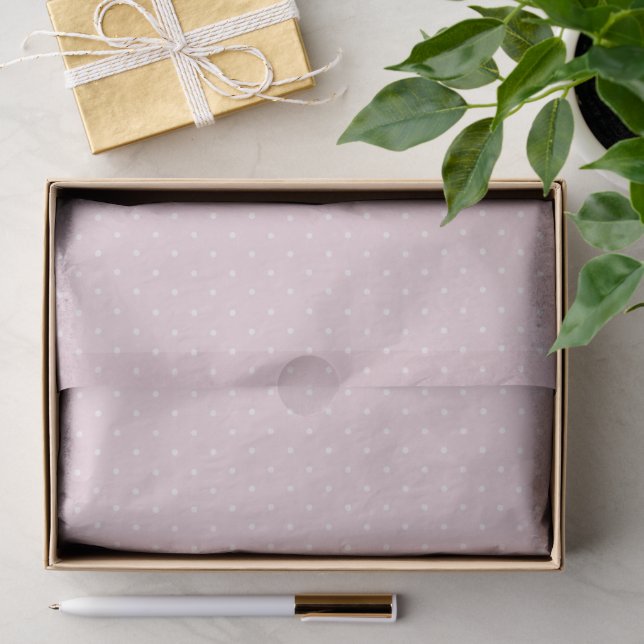 Papier Mousseline Micro pois de printemps | Douce rose tendre (Cadeau)