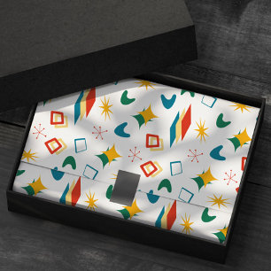 Papier Mousseline Mid Mod Atomique Mid-Century Moderne Formes Rétro