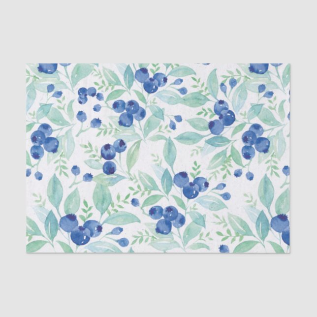 Papier Mousseline Midsummer Rustic Blueberry Berry Motif d'été (Recto)