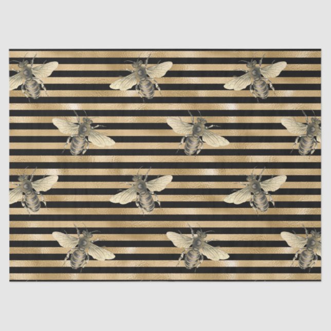 Papier Mousseline Miel Bee Series Design 10 Tissu Papier (Recto)
