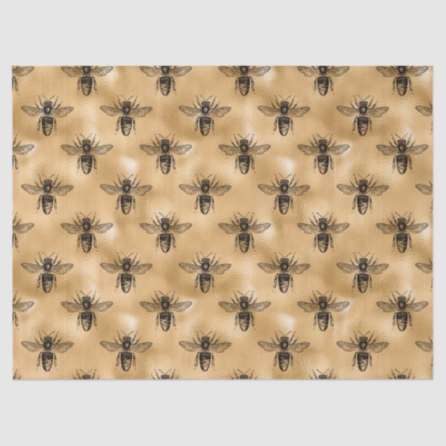 Papier Mousseline Miel Bee Series Design 14 Tissu Papier (Recto)