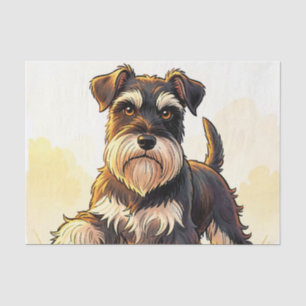Papier Mousseline Mignon chiot schnauzer sel et poivre