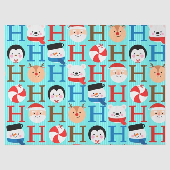 Papier Mousseline Mignon et amusant "Ho-Ho-Ho" découpage de script d (Recto)