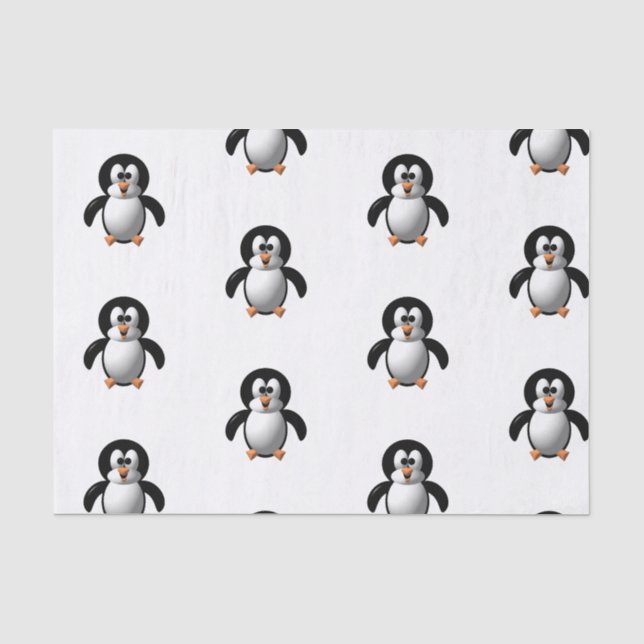 Papier Mousseline Mignon look 3D Perky Pingouin (Recto)