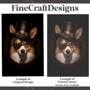 Papier Mousseline Mignon Steampunk Mignon Chien Corgi Gallois Decoup