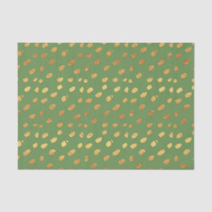 Papier Mousseline Mignon Vert et Or