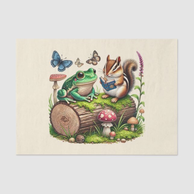 Papier Mousseline Mignonne amoureux des animaux découpage (Recto)