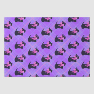 Papier Mousseline Mignonne Black Scottish Terrier Dog Plaid Noël