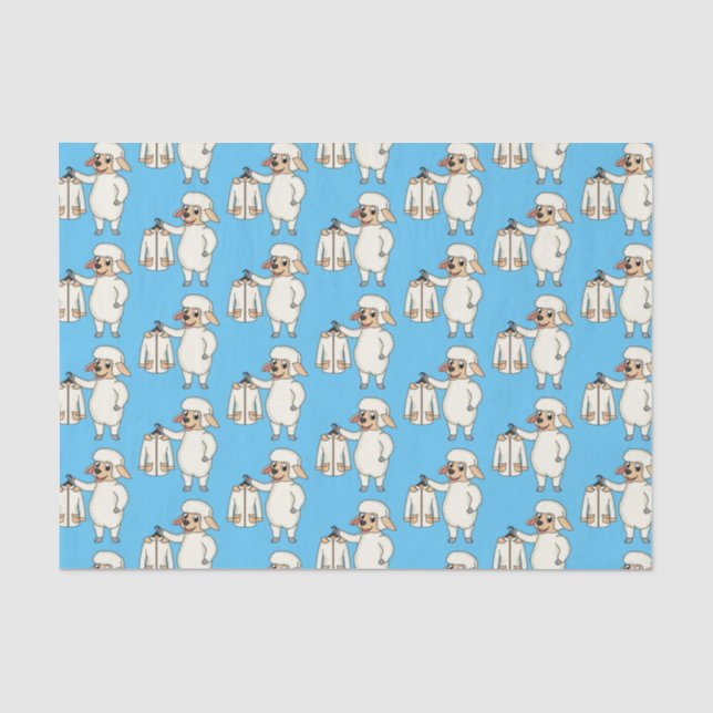 Papier Mousseline Mignonne brebis avec blouson (Recto)