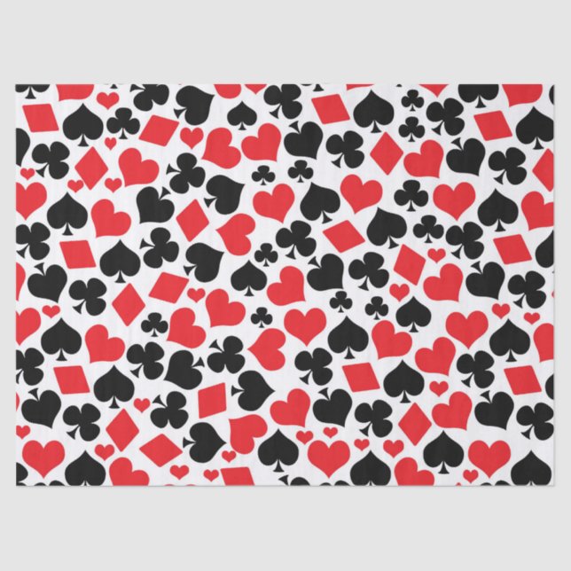 Papier Mousseline Mignonne carte couleur motif casino partie (Recto)