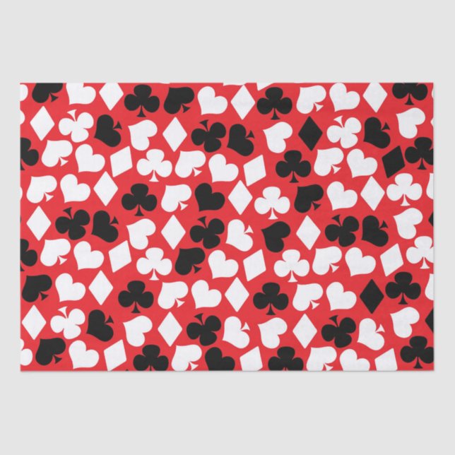 Papier Mousseline Mignonne carte couleur motif casino partie (Recto)