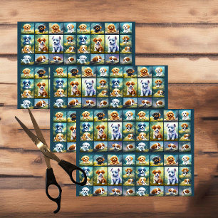 Papier Mousseline Mignonne collage chiot, chiens bébés,