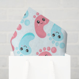 Papier Mousseline Mignons pieds bébé sexe révéler le tissu de la par