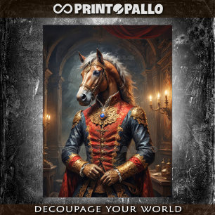 Papier Mousseline Militaire napoléonien habillé noble Horse