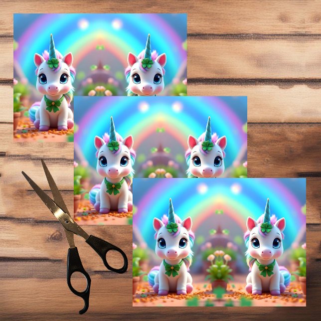 Papier Mousseline Mince bébé licorne et arc-en-ciel, filles (Créateur téléchargé)