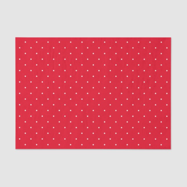 Papier Mousseline Mini Pois Rouge Noël Tissu de Noël (Recto)