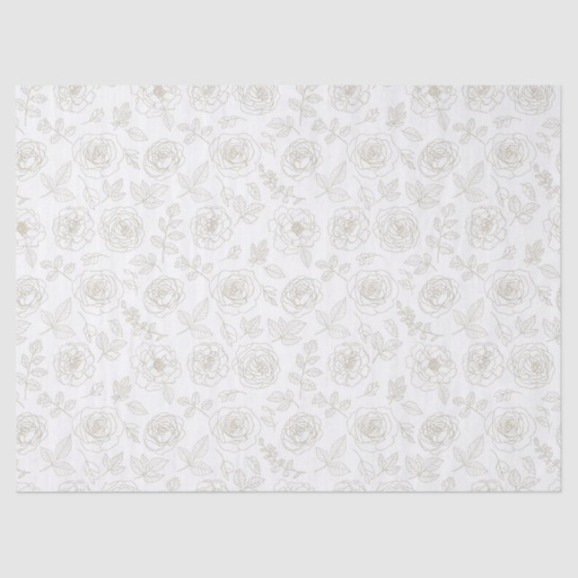 Papier Mousseline Minimal Botanical Line Art Pattern (4) (Recto)