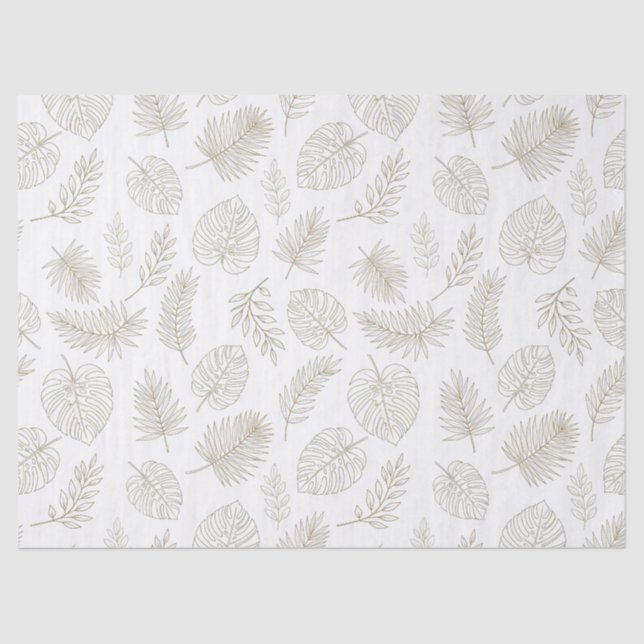 Papier Mousseline Minimal Botanical Line Art Pattern (6) (Recto)