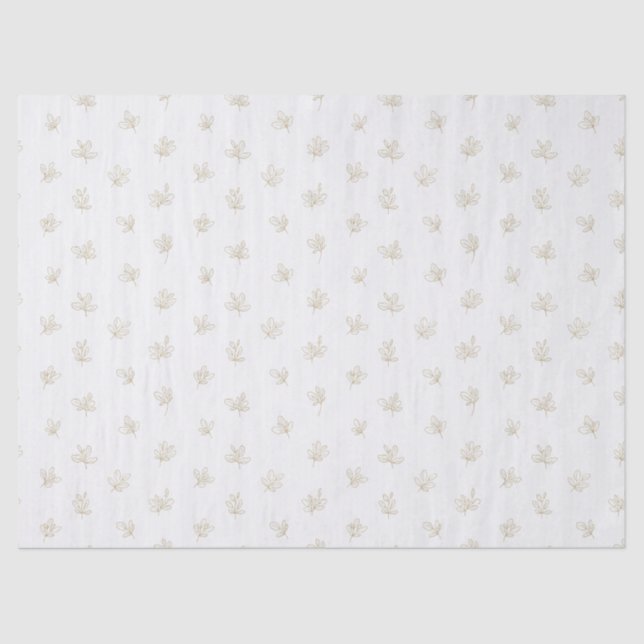 Papier Mousseline Minimal Botanical Line Art Pattern (7) (Recto)