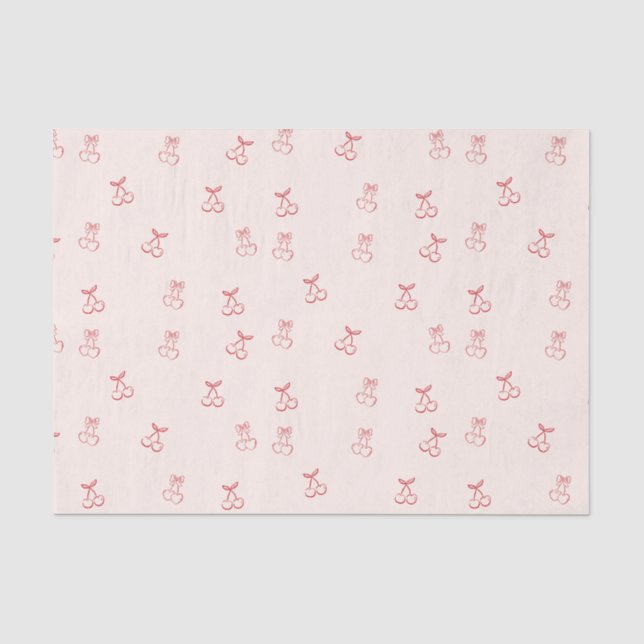 Papier Mousseline Minimalisme de contour de cerise (Recto)