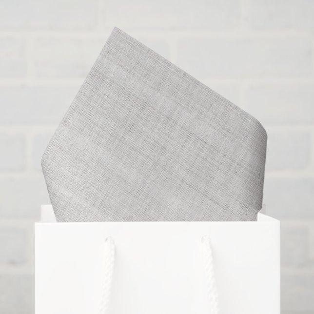 Papier Mousseline Minimalistic White Burlap Texture (Sac cadeau)