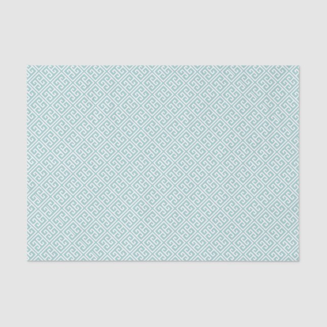 Papier Mousseline Mint Green Greek Key (Recto)