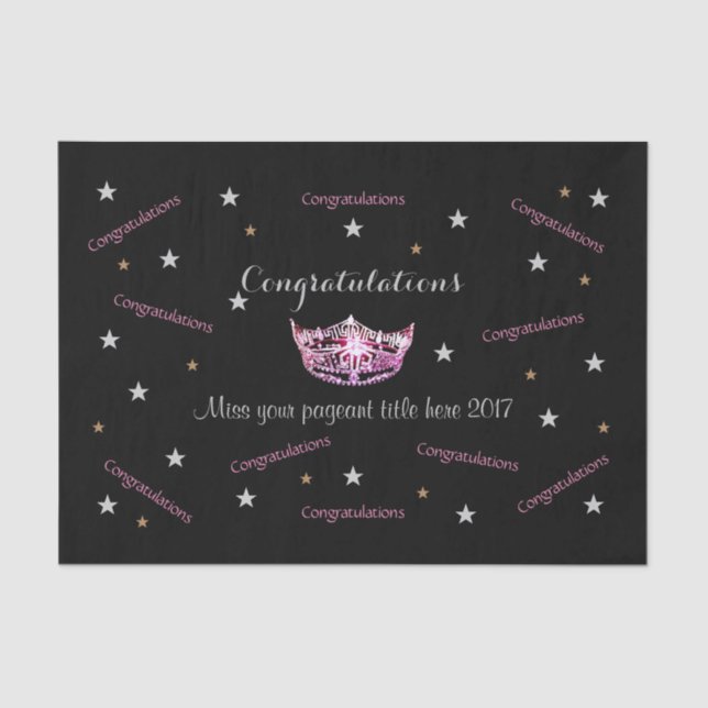 Papier Mousseline Miss America Félicitations Tissue Paper (Recto)