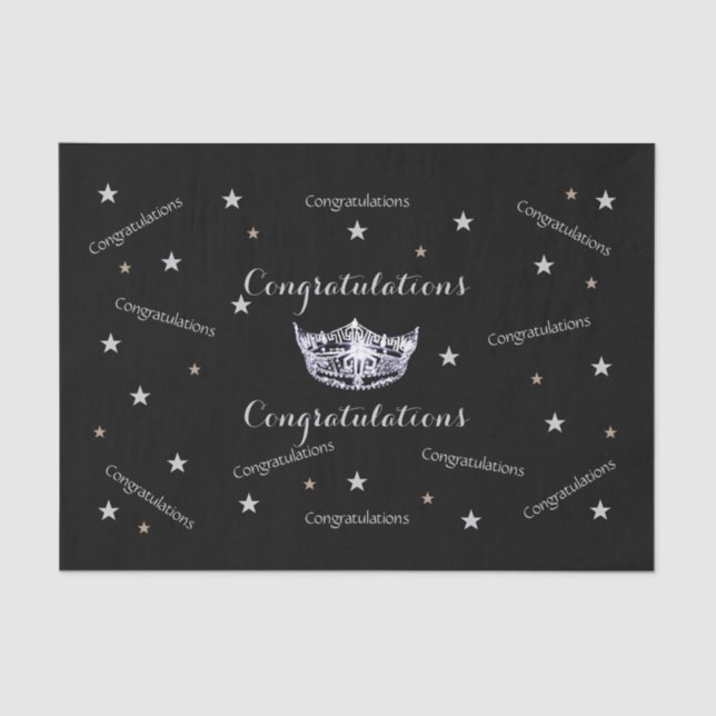 Papier Mousseline Miss America Félicitations Tissue Paper (Recto)