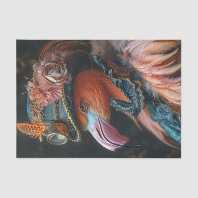 Papier Mousseline Mme Flamant rose (Recto)