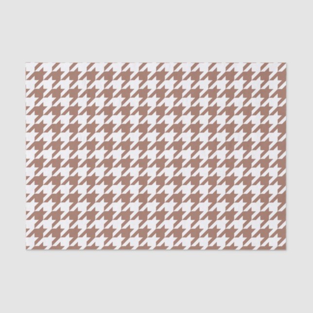 Papier Mousseline Mocha Brown et blanc Houndstooth (Recto)