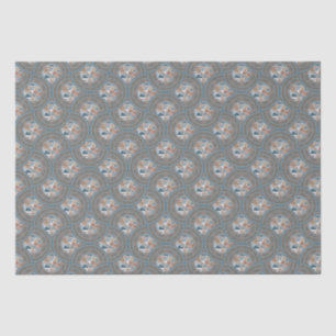 Papier Mousseline Mocha et Accent Abstrait Turquoise Mandala Ogee Sc