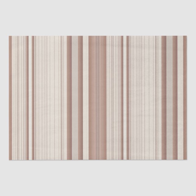 Papier Mousseline Mocha Orange Brown et Crème rayures (Recto)