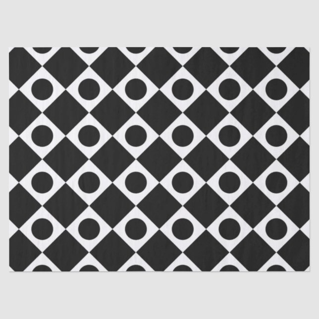 Papier Mousseline Mod Retro 60's Noir (Recto)