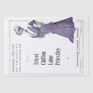 Papier Mousseline Mode Française Et Vintage Lady Purple Decoupage