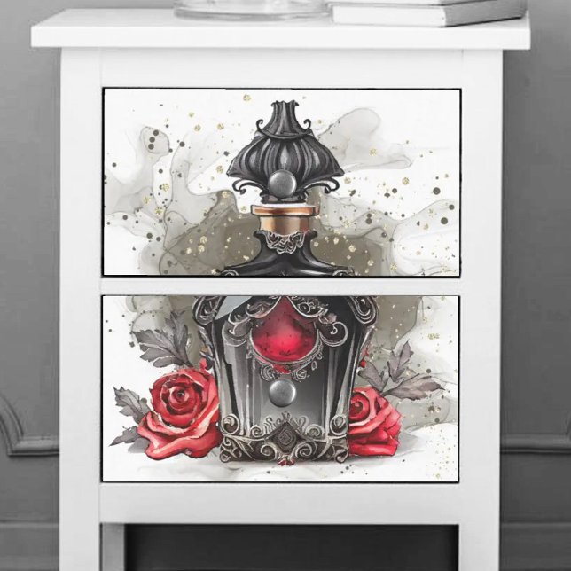 Papier Mousseline Mode gothique Bouteille de parfum victorienne avec (Créateur téléchargé)