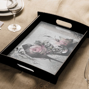 Papier Mousseline Mode gothique Stiletto talon avec Roses rose mauve