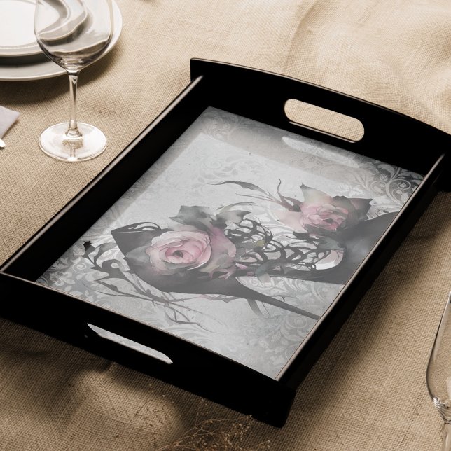 Papier Mousseline Mode gothique Stiletto talon avec Roses rose mauve (Créateur téléchargé)