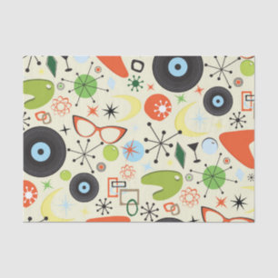 Papier Mousseline Mode Rétro Années 50 60 Vintage Fête de Motif