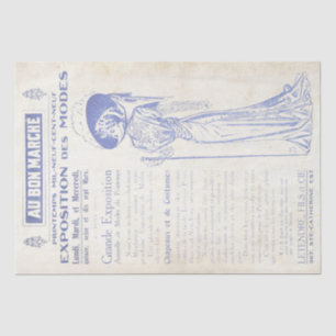 Papier Mousseline Mode vintage et découpage de la Dame Bleue