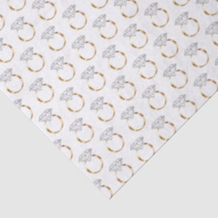 Papier Mousseline Modèle de bague de fiançailles en diamant or blanc