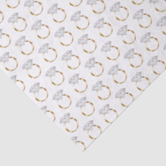 Papier Mousseline Modèle de bague de fiançailles en diamant or blanc